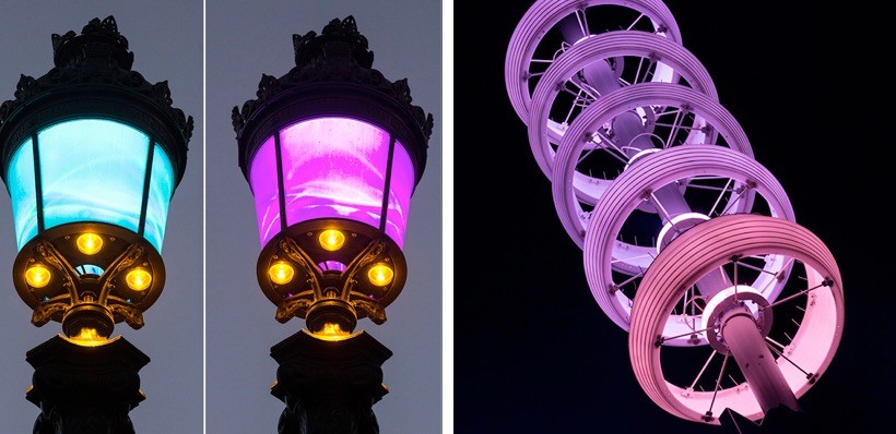 Les lanternes du Pont des Amours à Annecy  / Les mâts du boulevard de la Seille à Metz
